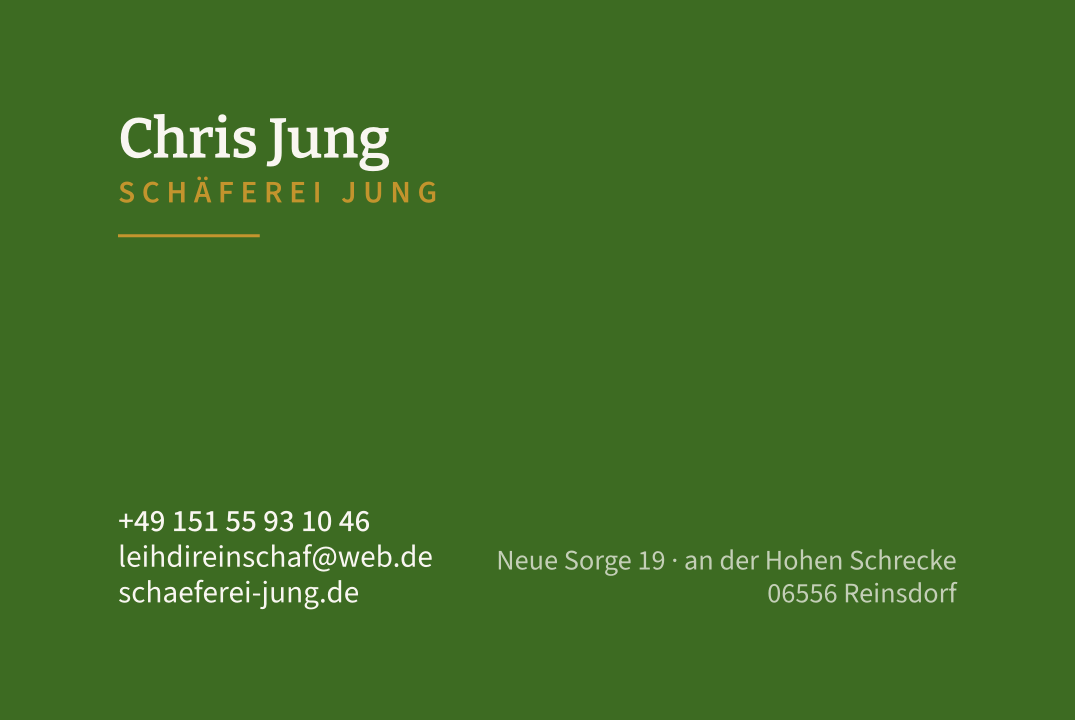 Visitenkarte Rückseite